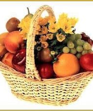 Fruit & Fresh Bright Daisies Basket